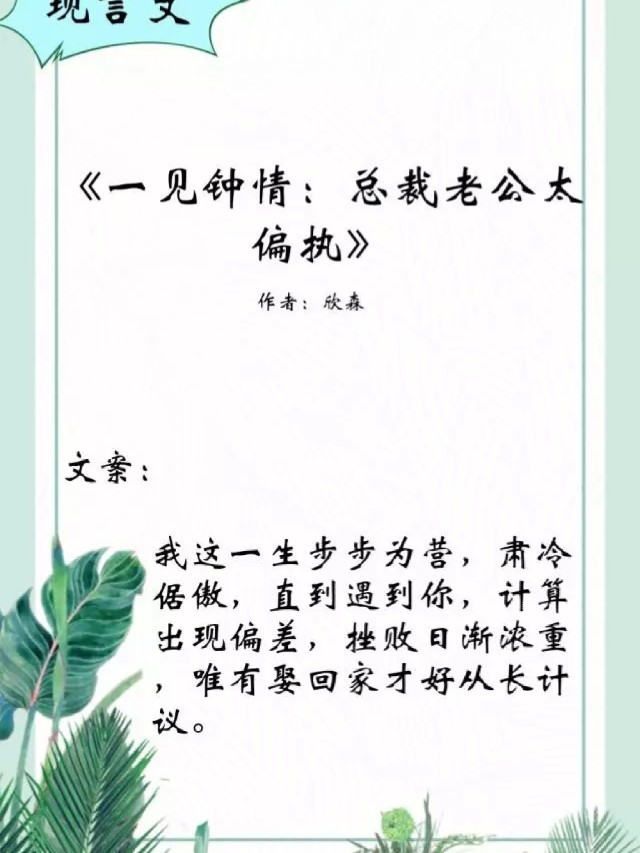最新偏执宠文，爱的日常趣事，甜蜜呈现